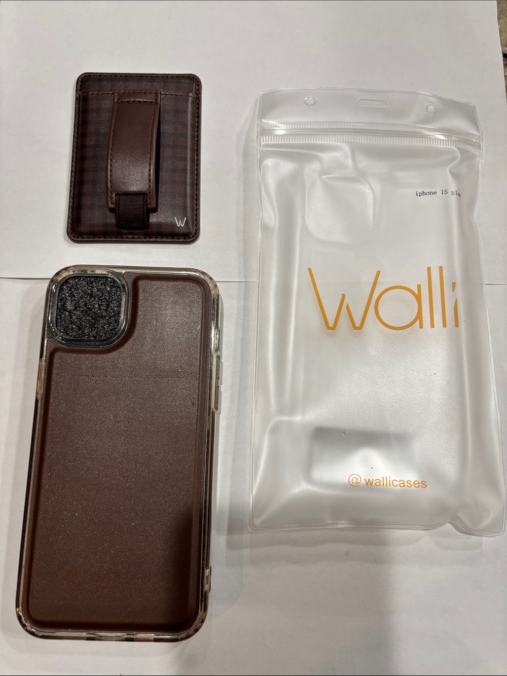 Walli Brown Leatherette iPhone Case with Magnetic Card Holder